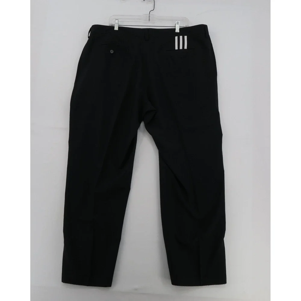 Adidas Climalite Mens Golf Pants Black Flat Front 42x30 RN 88387